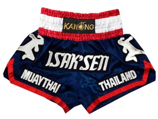 Personalise Navy Muay Thai Shorts : KNSCUST-1169